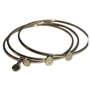 Set of 3 Elizabeth and James Gold Tone Hammered Teardrop Bangle Bracelets